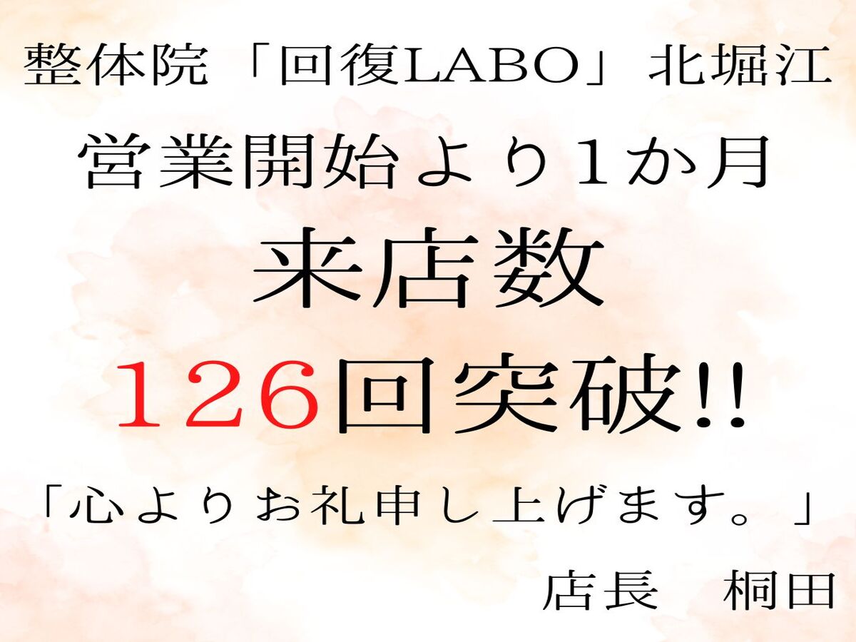 Read more about the article 営業開始より1か月。<br>来店数「126回」突破!!